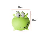 Toothbrush and toothpaste holder, frog head, green color